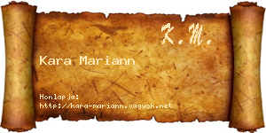 Kara Mariann névjegykártya